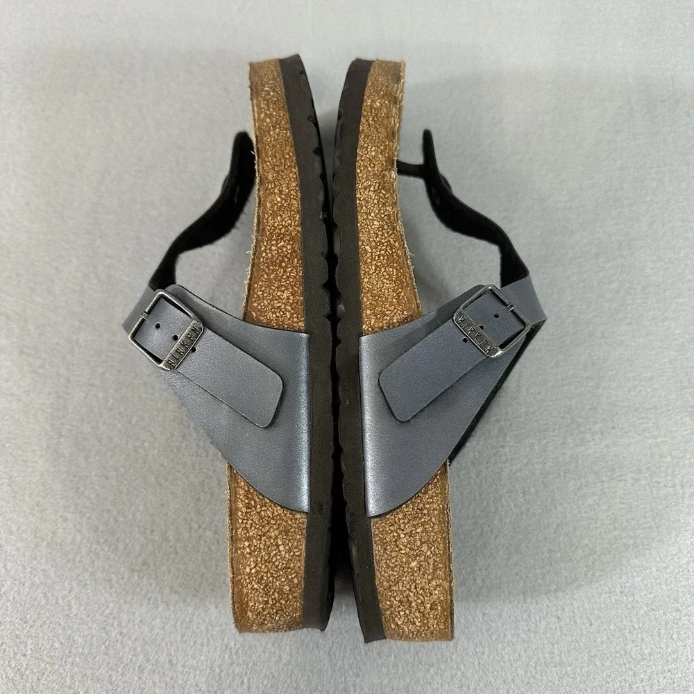 Birkenstock Gizeh Birko Flor Sandals Blue Onyx Womens Size L8 M6 EU 39